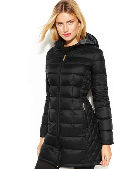 michael kors quilted packable down coat|Michael Kors packable down fill.